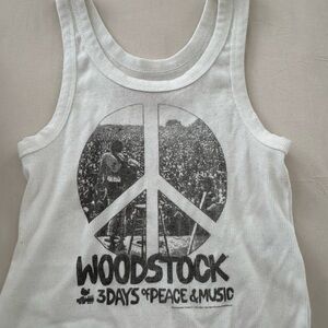 Rowdy Sprout White Woodstock Tank Top